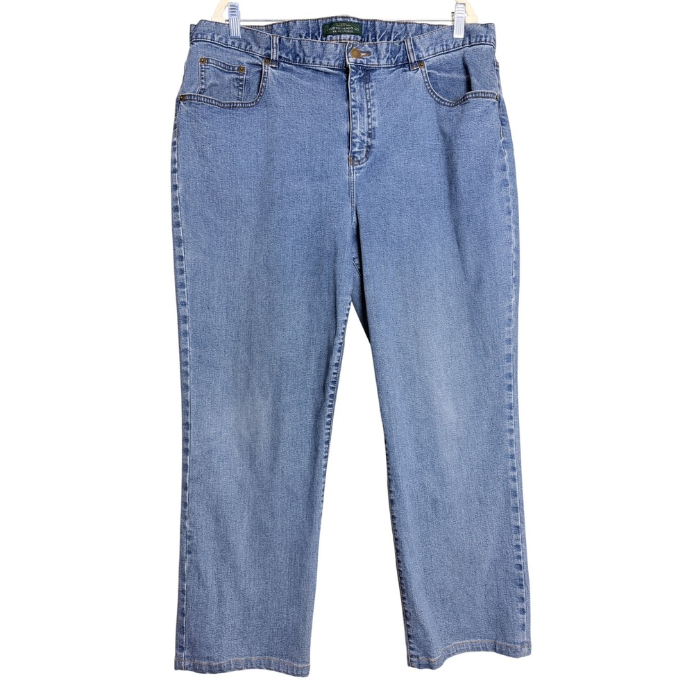 Lauren Jeans Co Plus Size 18W LRL Blue Retro Denim Straight Medium Wash Y2K
